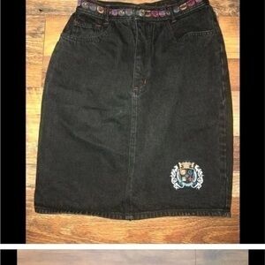 Vintage Gitano Express Black Jean Skirt
